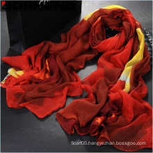 Fashion Beautiful Women Red Printed Long Cotton Scarf